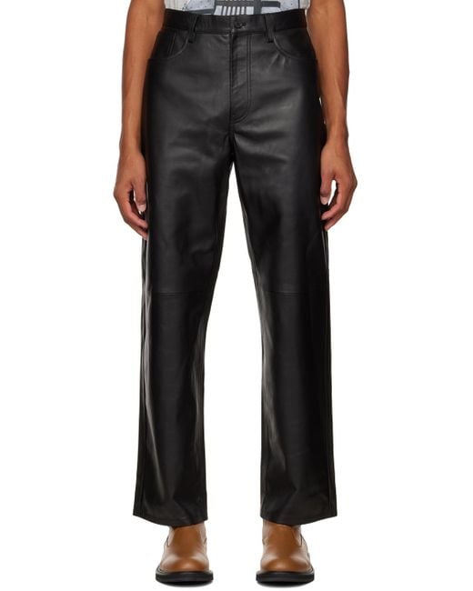 Dries Van Noten Five-pocket Leather Pants in Black for Men | Lyst Canada