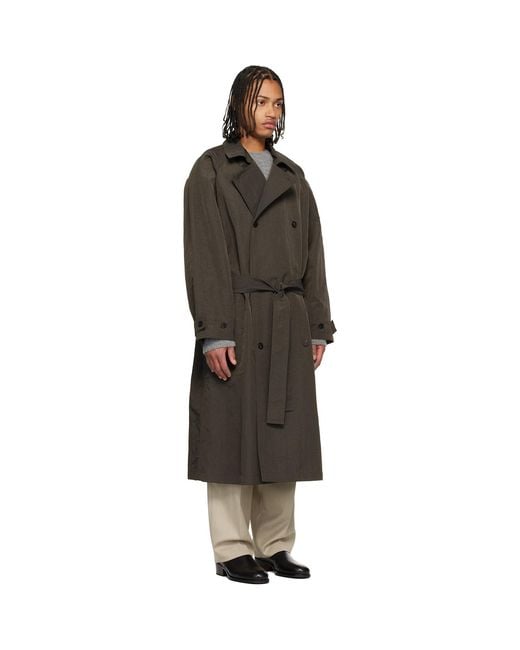 LE17SEPTEMBRE Black Crisp Raglan Trench Coat for men