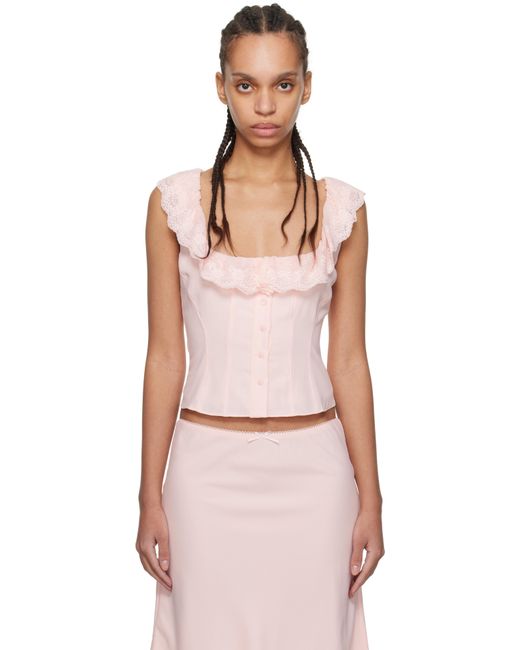 GUIZIO Pink Ssense Exclusive Paloma Top