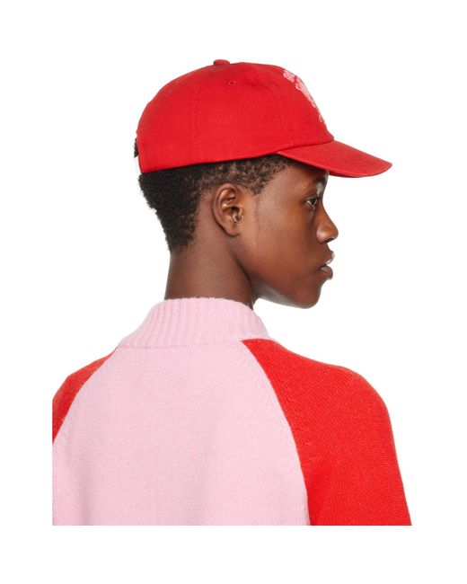 we11done Red Character Print Cap