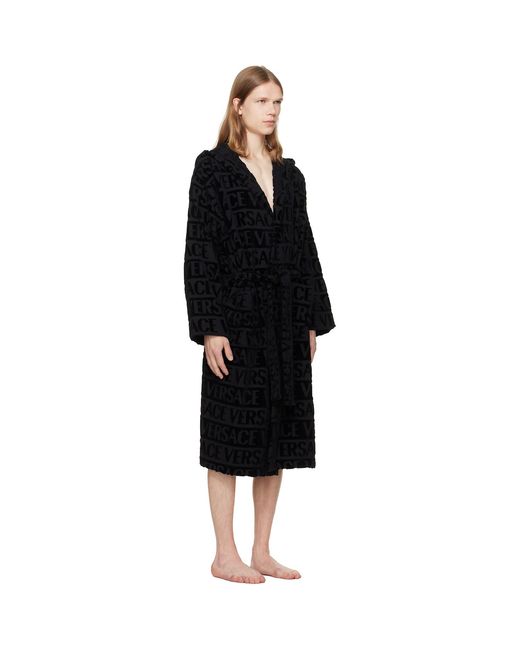 Versace Black Allover' Bathrobe for men