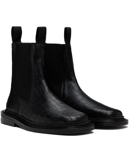 Toga Virilis Black Side Gore Chelsea Boots for men
