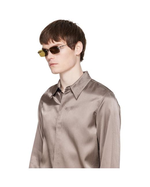 Gucci Black Rectangular Frame Sunglasses for men