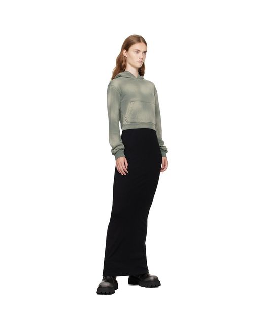 we11done Black Layered Hoodie Dress