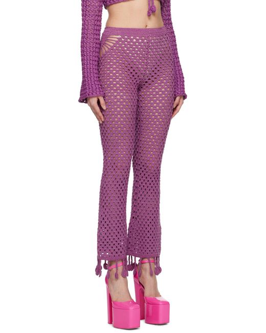 Pantalon de détente mauve en crochet Moschino en coloris Purple