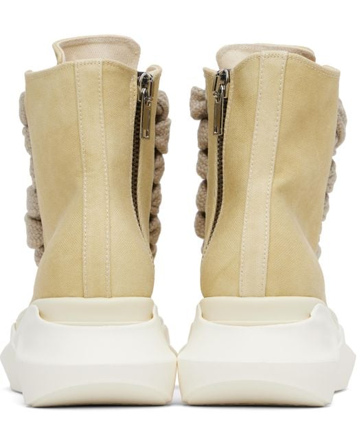 Rick Owens Natural Hollywood Jumbo Laces Abstract Sneak Sneakers