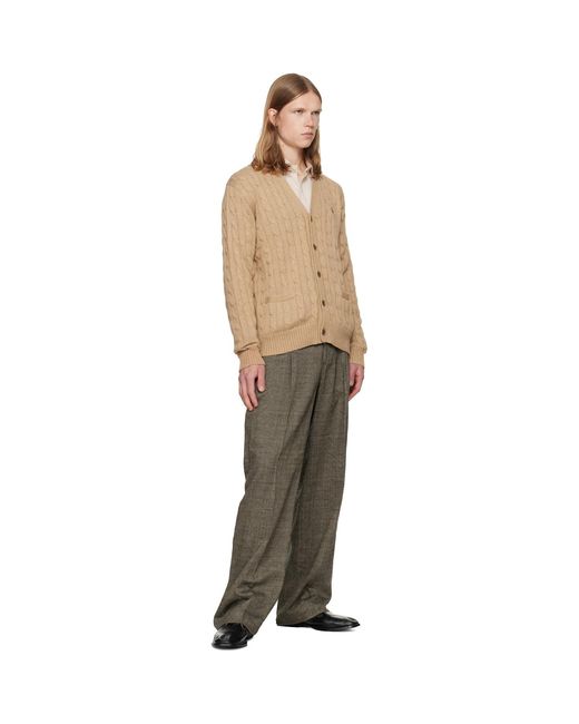 Polo Ralph Lauren Natural Tan Cable-Knit Cotton Cardigan for men
