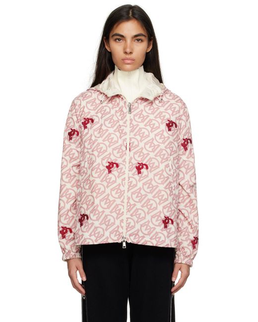 Moncler White & Pink Deisse Reversible Jacket