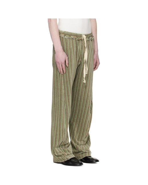 Edward Cuming Green Twisted Track Pants for men