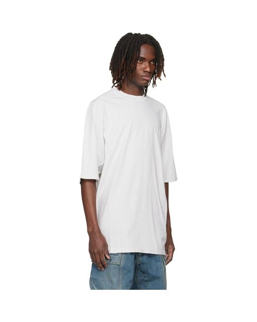 Rick Owens White Off- Temple Jumbo S/S T-Shirt for men