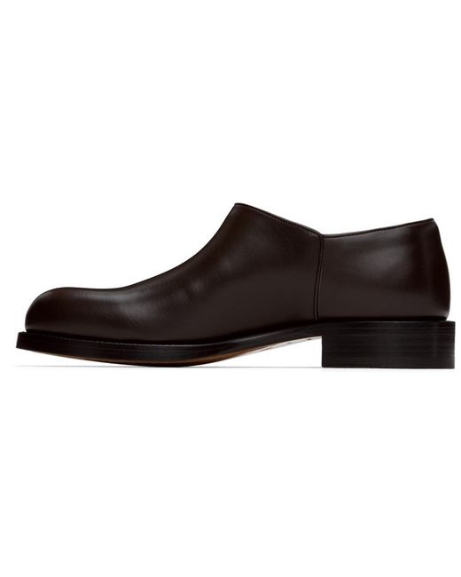 The Row Black Buffed Leather Nobilis Loafers for men