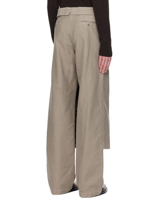 Dries Van Noten Gray Wrap Trousers for men
