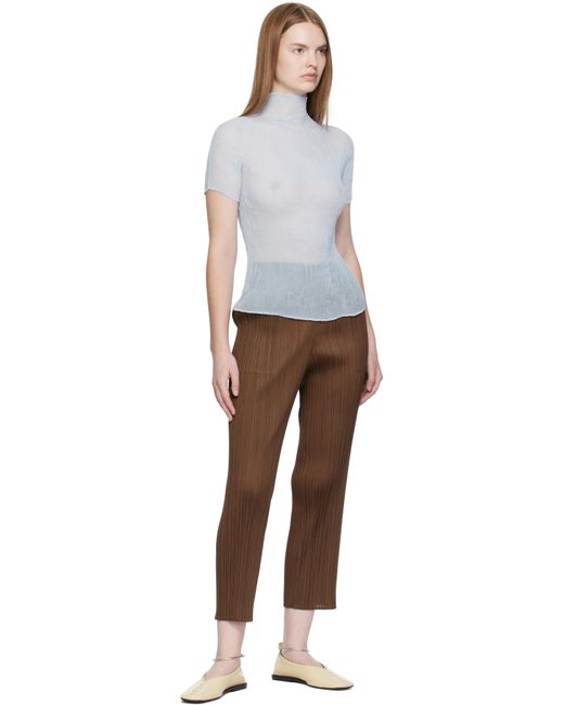 Haut Twist 3 Bleu En Crêpe Chiffon Issey Miyake en coloris White