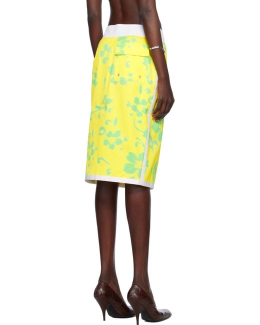 JULIE KEGELS Yellow Pencil Midi Skirt