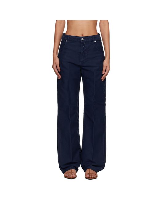 Victoria Beckham Blue Split Utility Trousers