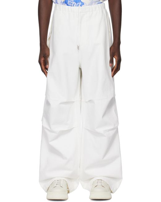 Jil Sander Multicolor White Embossed Cargo Pants for men