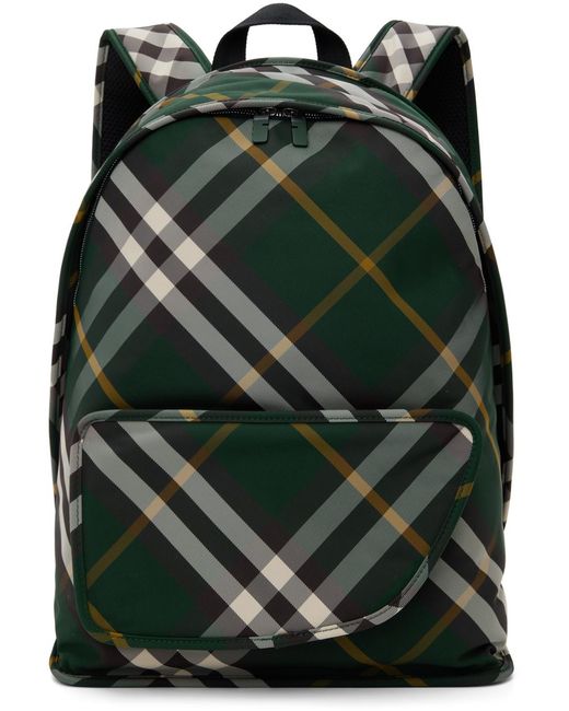 Grand sac à dos vert à poche en forme de bouclier Burberry pour homme en coloris Green