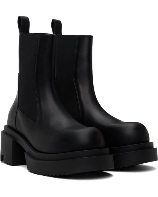 【正規品】Rick Owens ブラック Platform チェルシーブーツ Rick Owens メンズ チェルシー ブーツ | SSENSE 日本