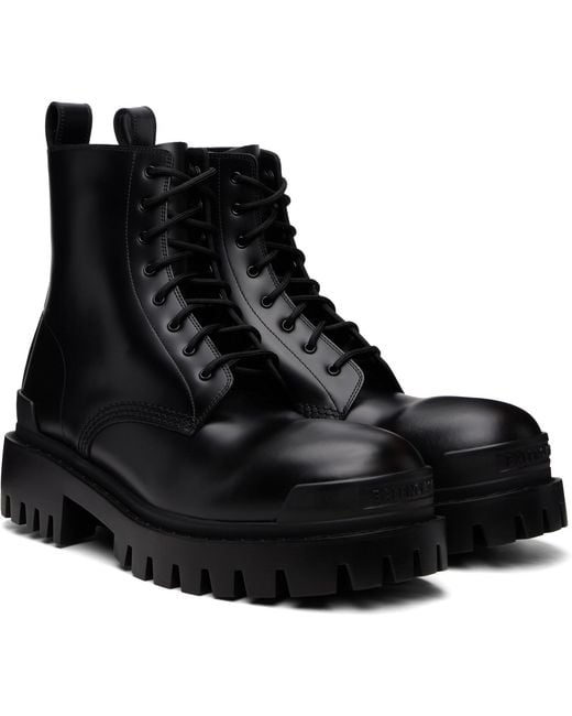 Balenciaga Black Strike Zip Boots for men