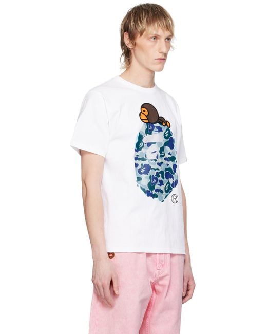 A Bathing Ape Multicolor Abc Camo Milo On Big Ape T-Shirt for men