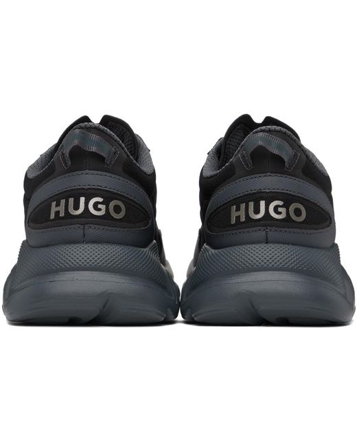 HUGO Black Lace-up Sneakers for men