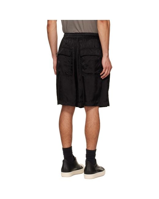 Rick Owens Black Temple Kilt Shorts for men