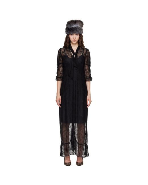 Anna Sui Black Tie Maxi Dress