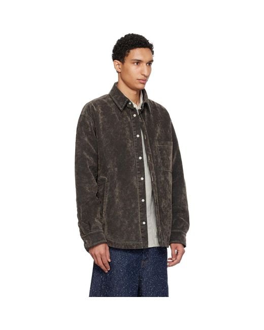 Jacquemus Black Khaki 'The Boulanger' Denim Shirt for men