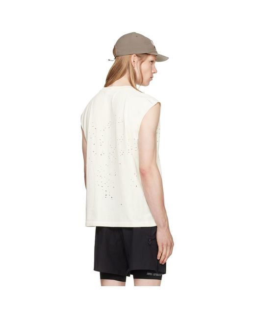 Satisfy White Off- Mothtech Muscle Tank Top for men