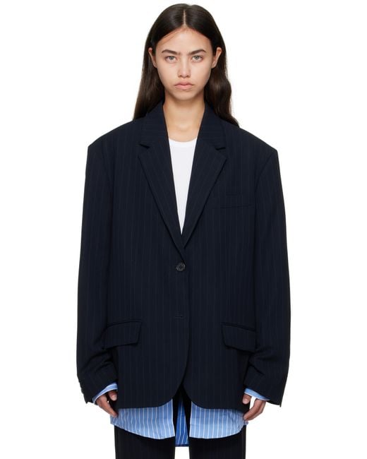 Acne ネイビー レイヤード テーラードジャケット Blue