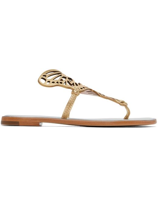 Sophia Webster Black Gold Talulah Flat Sandals