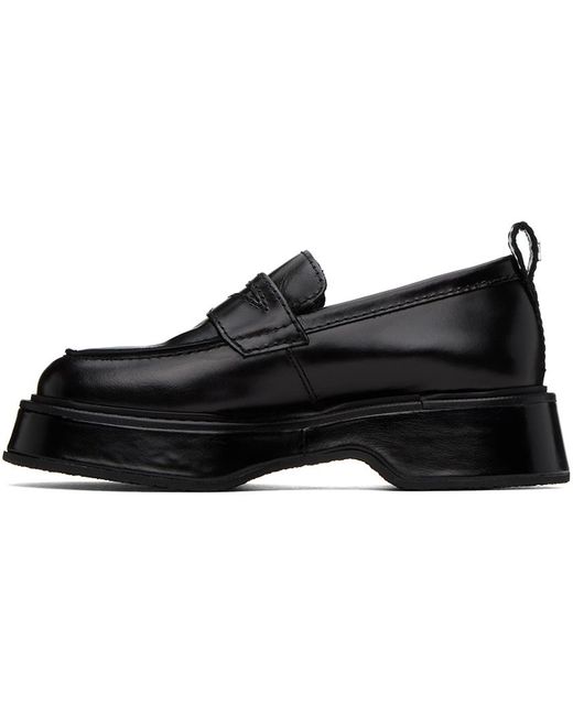 AMI Black Square Toe Loafers for men