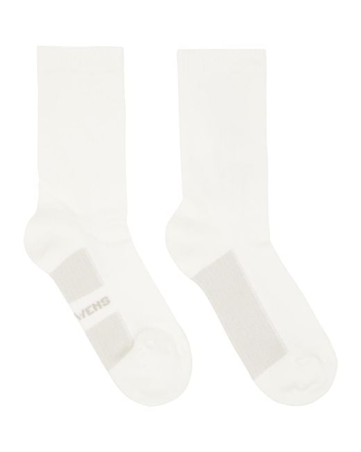 Rick Owens White Off- Temple Glitter Socks for men