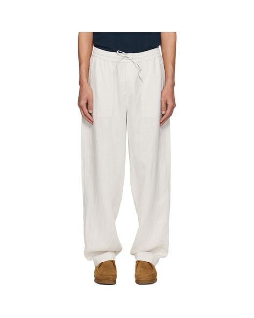 Merz B. Schwanen Black Off- Drawstring Worker's Linen Trousers for men