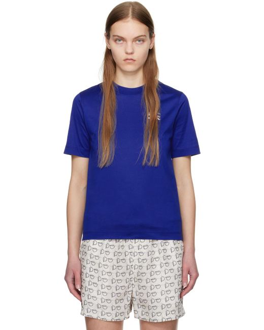 Burberry Blue Embroidered T-Shirt