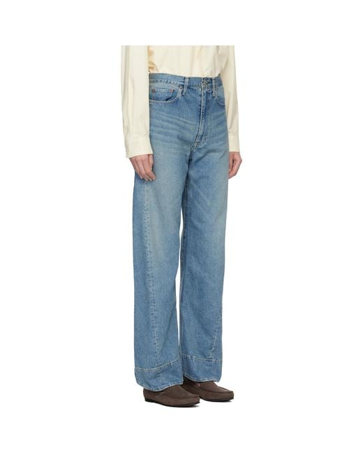 Ssstein Blue Twist Cut Jeans