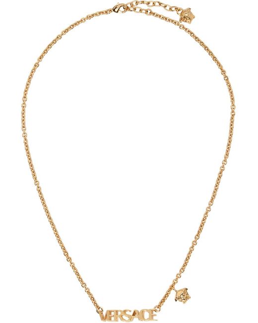 Versace Multicolor Gold Logo Necklace for men