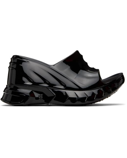 Givenchy Black Marshmallow Wedge Heeled Sandals