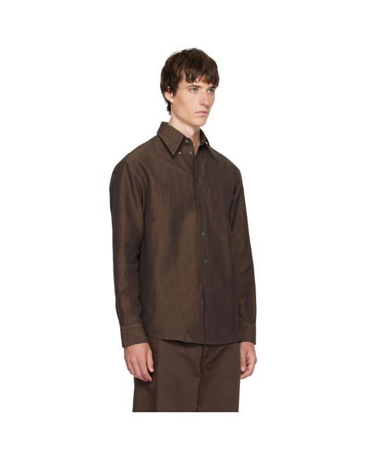 Lemaire Brown Button Down Shirt for men