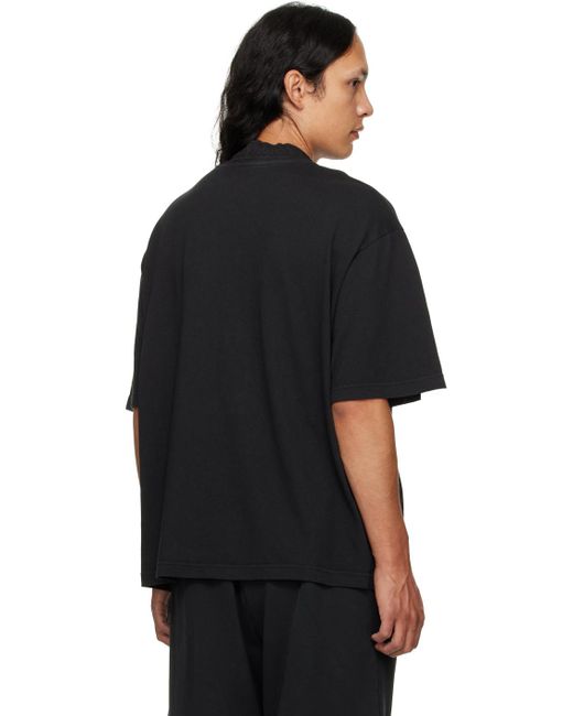 Acne Black Embossed T-shirt for men