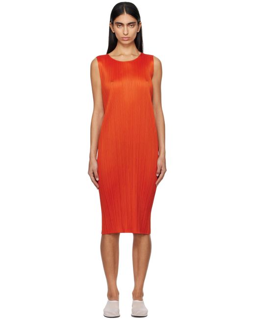 Pleats Please Issey Miyake Black Monthly Colors July Midi Dress