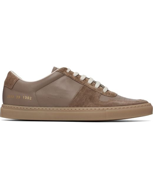 Common Projects Black Taupe Bball Slim Gum Sole Sneakers for men