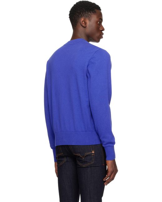 Versace Blue Intarsia Sweater for men