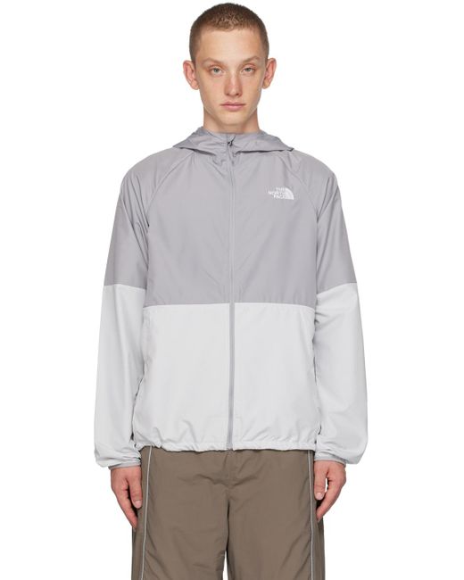 The North Face White Gray Flyweight Hoodie for men