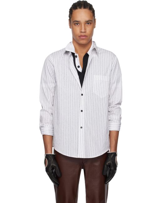 ERNEST W. BAKER PIN STRIPE POLO Ernest W. Baker Men's White Pin