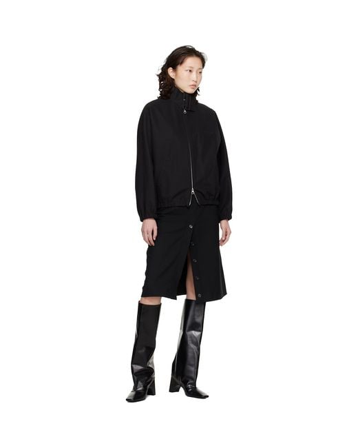 Courreges Black Buttoned Midi Skirt