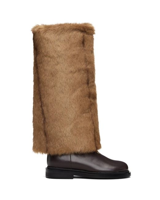 EPINGLER Brown Combi Socks Tall Boots