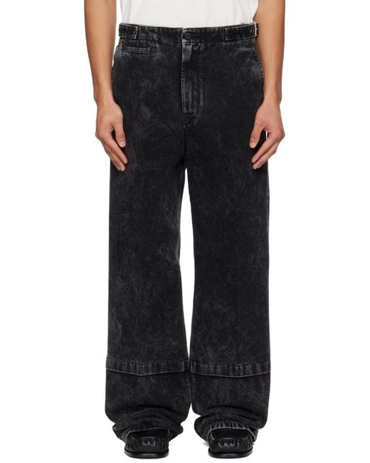 Lanvin Black Loose Fit Washed Jeans for men