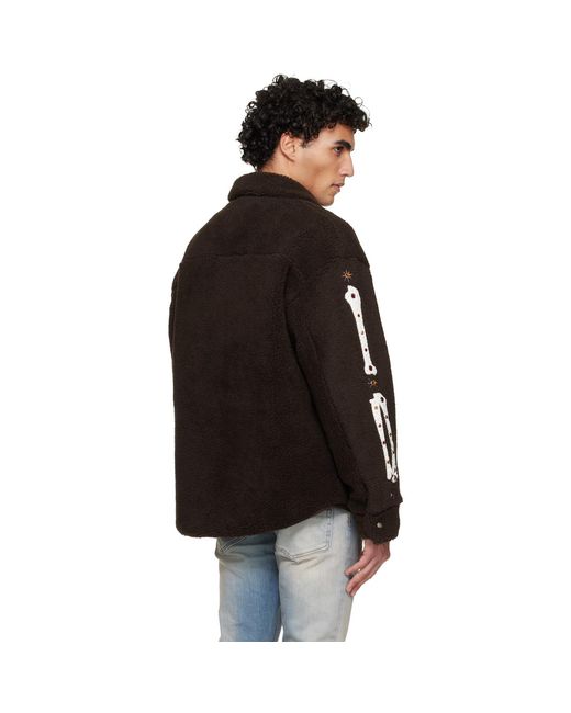 Amiri Black Bones Studded Overshirt for men