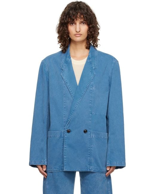 Lemaire Blue Workwear Blazer